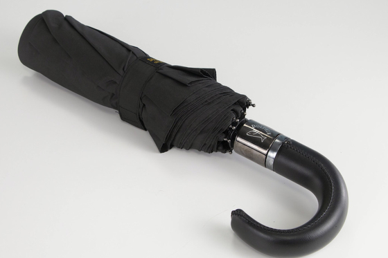 Automatische 3 opvouwbare paraplu met J-handgreep UV-coating