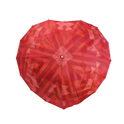 creatief dubbele laag speciale hart bruiloft paraplu Custom Size Heart Shape Glasvezel bruiloft paraplu voor bruid