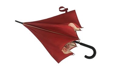 Rode Bestand het Golfparaplu van de Pongézijdewind met Binnenkant Volledige Comité Druk