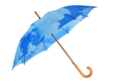 Houten de Paraplu's Digitale Druk van het Kader Promotiegolf 23 Duim Auto Open
