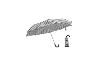 Lichtgewicht Vouwende Paraplu, het Handvat van het het Aluminiumkader J van de Drie Vouwenparaplu