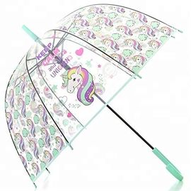 Paraplu van de de Stijl de Transparante Eenhoorn van de giftkoepel, Duidelijke Plastic Bellenparaplu