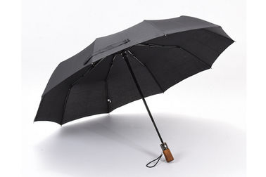 Lichtgewicht Automatisch Wind Vouwend Paraplu Houten Handvat Versterkt Kader