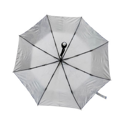 21“ Zilveren Met een laag bedekte Polyester Auto Vouwende Paraplu