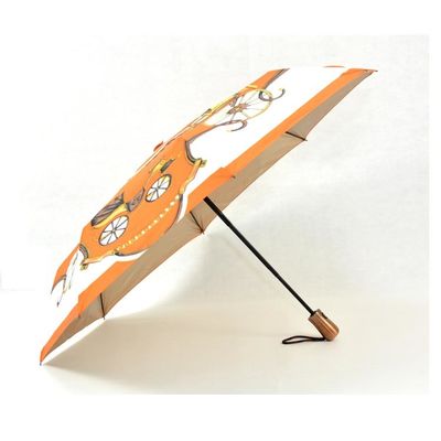 Pongézijdestof Hermes Foldable Umbrella 23 &quot; *8K met Aluminiumschacht