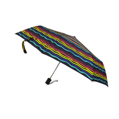 De Drukpongézijde 190T die van de hitteoverdracht Paraplu's met Streepontwerp vouwen