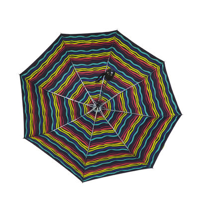 De Drukpongézijde 190T die van de hitteoverdracht Paraplu's met Streepontwerp vouwen