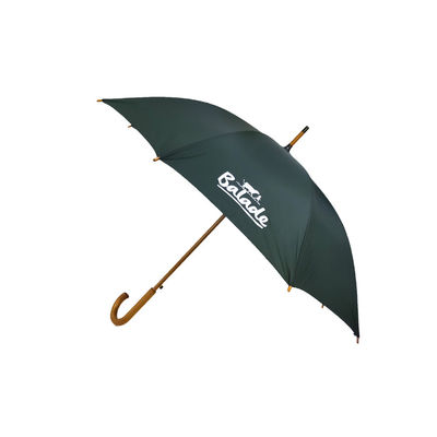 Houten Houten de Krommehandvat van Logo Printing Stick Straight Umbrellas van de Schachtdouane