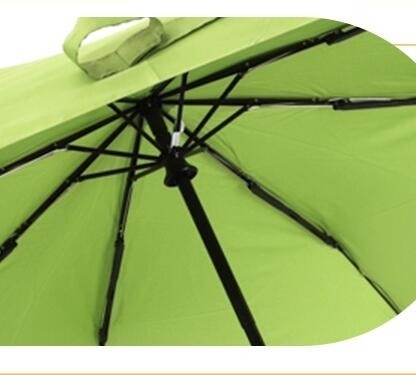 21 &quot; x8k-van de glasvezelribben van het Bamboehandvat de Dubbele Automatische Vouwbare Paraplu