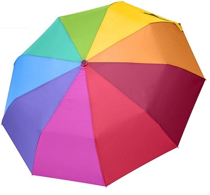 SGS de Auto Open en Gesloten Paraplu van de de Regenboogkleur van Glasvezelribben