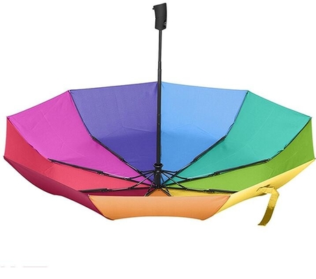 SGS de Auto Open en Gesloten Paraplu van de de Regenboogkleur van Glasvezelribben