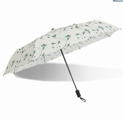 190T pongézijde Vouwbare Hand Open Paraplu met Glasvezelribben