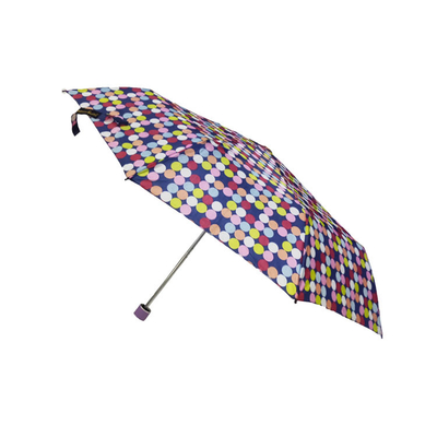 Volledige Kleurendrukpongézijde 190T Erkend Mini Ladies Folding Umbrella TUV