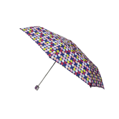 Volledige Kleurendrukpongézijde 190T Erkend Mini Ladies Folding Umbrella TUV