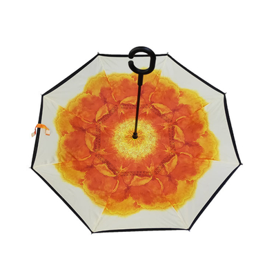 De volledige Digitale Omgekeerde Paraplu van de Drukpongézijde Omgekeerde met c-Handvat