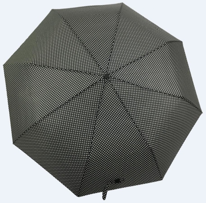 21 van de de Vlekdruk 190T van ' X8k de Polyester Zwarte Vouwende Paraplu voor Dames