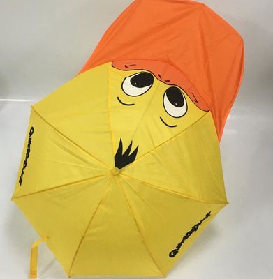 Compacte kinderparaplu met aanpasbare bedrukking Duurzame polyester pongee stof en comfortabel plastic handvat