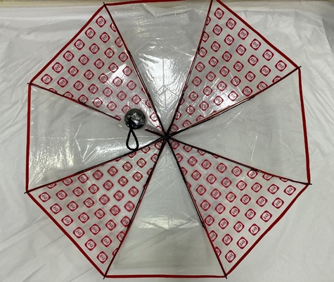21 inch transparante opvouwbare paraplu handmatig open metalen frame
