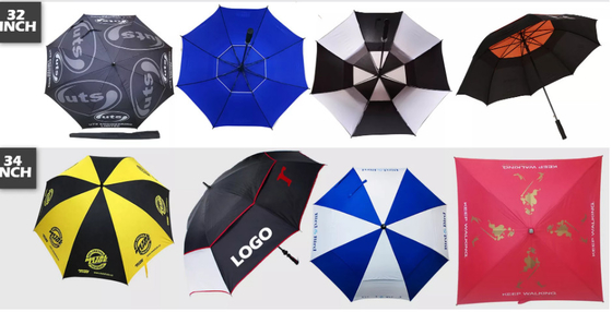 De aangepaste Dubbele Luifel van Logo Windproof Fiberglass Golf Umbrella