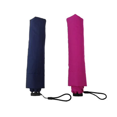 Lichtste 3 vouwde paraplu met koolstofriemen handmatig open 19 inch 6 panelen