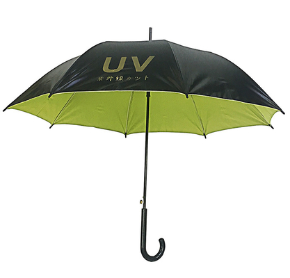 Zwarte UV-bestendige Pongee Auto Open Stick Paraplu Diameter 105cm