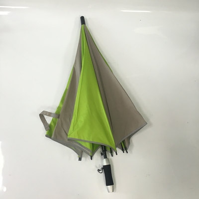 Sleek zwart rechte handgreep Pongee Golf paraplu