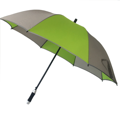 Sleek zwart rechte handgreep Pongee Golf paraplu
