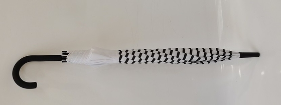 23 inch 8 glasvezel ribben auto open stok paraplu met J-vorm rubber bedekte plastic handvat