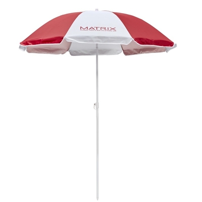 Vervaagingsbestendige UPF 50+ winddicht Handmatig Open Strandparaplu Met Metalen Schacht Frame