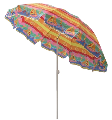 Metalen parasol met UPF 50 bescherming met 210 ton oxford stof.