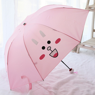 Schattige kids vouwde paraplu met cartoon rubber handvat