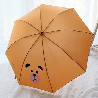 Schattige kids vouwde paraplu met cartoon rubber handvat