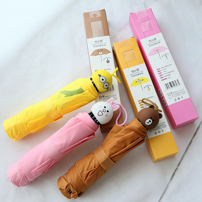 Schattige kids vouwde paraplu met cartoon rubber handvat