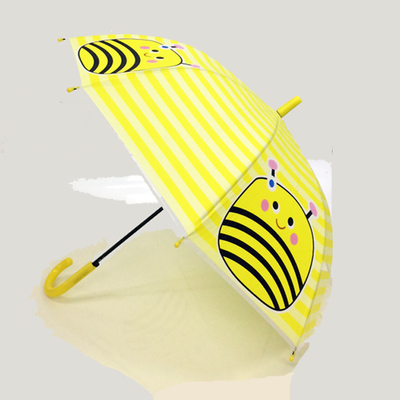Schattige bijen Compact paraplu voor kinderen Chome geplatte raam aardbeien handvat Customized logo