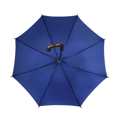 Op maat gemaakte golfparaplu's met houten handvat en metalen ribben in polyester / Pongee stof