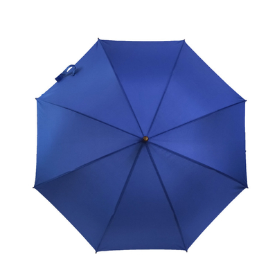 Op maat gemaakte golfparaplu's met houten handvat en metalen ribben in polyester / Pongee stof