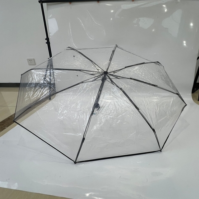 21 inch 5 opvouwbare dekking transparante paraplu voor regen handmatige open functie