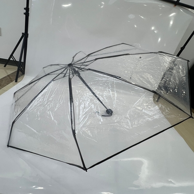 21 inch 5 opvouwbare dekking transparante paraplu voor regen handmatige open functie