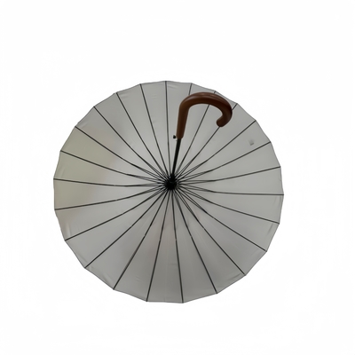 23 inch super winddichte houten paraplu met 190 ton Pongee stof 24 ribben en 104 cm open diameter