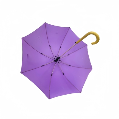 Blijf droog 23 inch rechte houten hendel paraplu brolly met 8 ribben super winddicht en licht