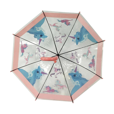 19 inch Kinderen Compact Paraplu met POE Stof en Unicorn Printing Incidental Whistle
