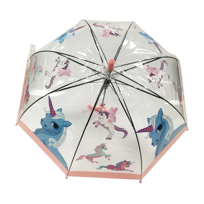 19 inch Kinderen Compact Paraplu met POE Stof en Unicorn Printing Incidental Whistle