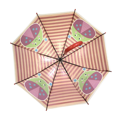 Gepersonaliseerd tekenfilmontwerp Kinderen Compact Paraplu POE Stof Insect Printing