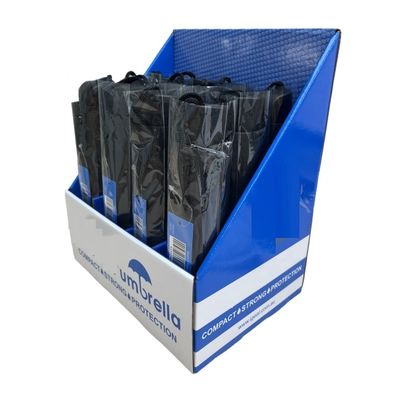 12Pcs Dispaly Box Umbrella Pongee Foldable Umbrella 25cm Length 94cm Diameter