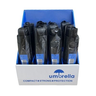 12Pcs Dispaly Box Umbrella Pongee Foldable Umbrella 25cm Length 94cm Diameter