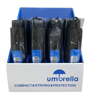 12Pcs Dispaly Box Umbrella Pongee Foldable Umbrella 25cm Length 94cm Diameter