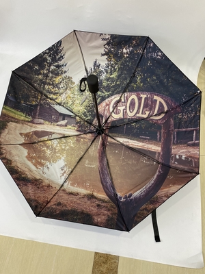 21 inch 3-vouw auto open en sluiten met dubbele lagen mode ontwerpen paraplu