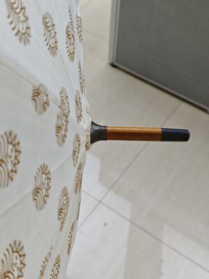 23 inch auto open stok paraplu met katoenen linnen en glasvezel ribben voor elegante regen bescherming