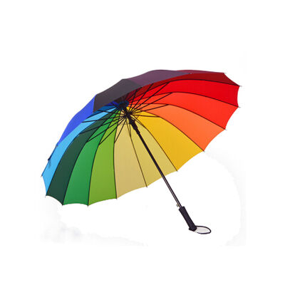 23 Inch Automatische Open Regenboogparaplu met 16 baleinen en Stalen Frame voor Windbestendigheid
