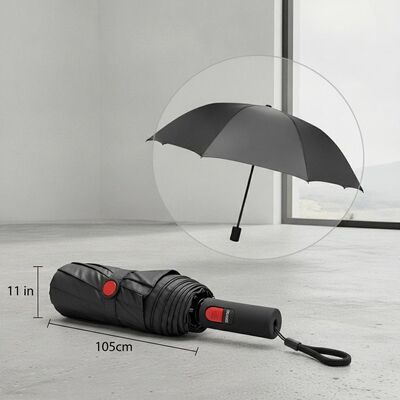 Gevouwen lengte 11 inch Automatische reisparaplu met open diameter 105cm en handmatige open en dicht besturing om de dekking te garanderen